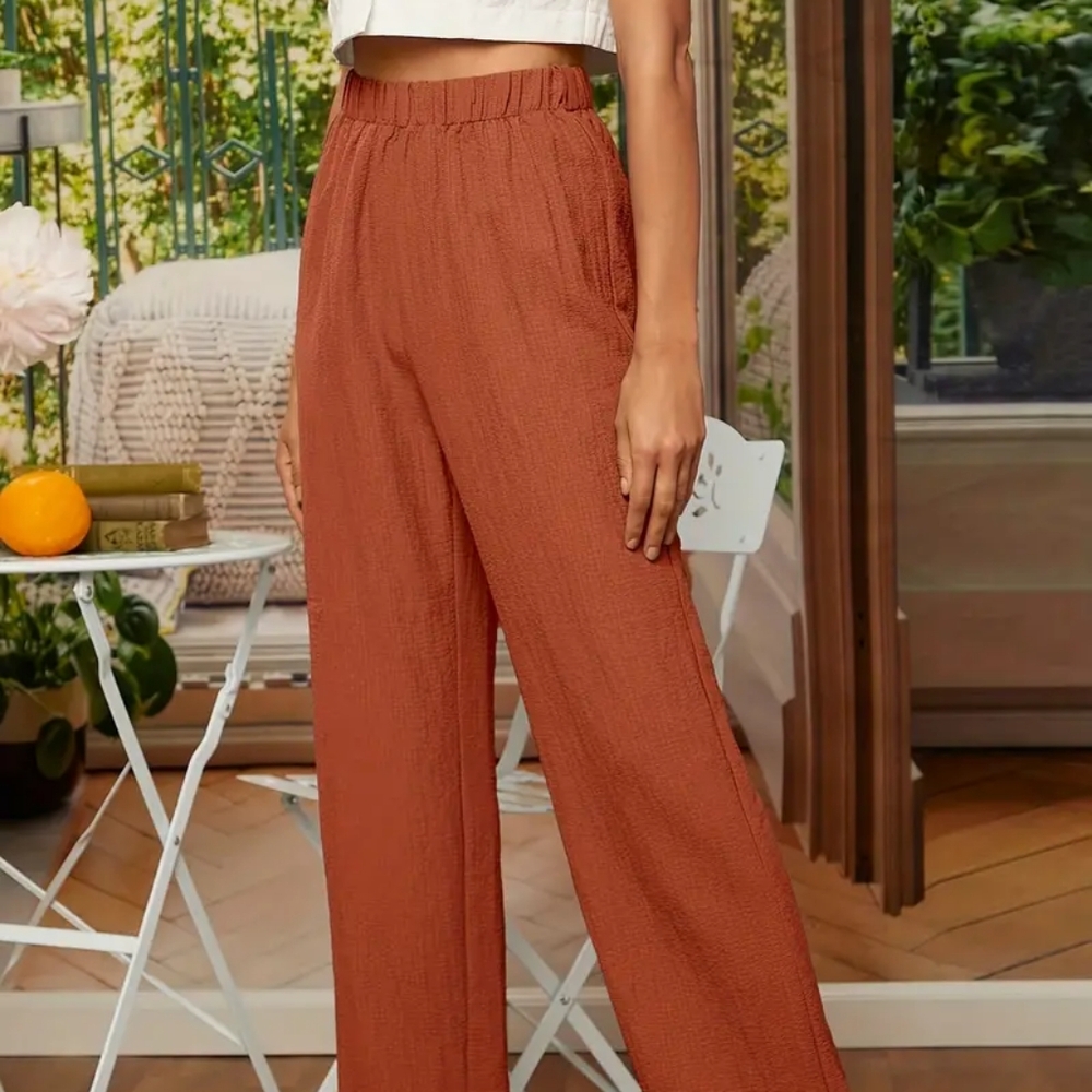 NEW Womens Comfort-Fit Stretch Waist Pants Ginger Sz Small